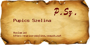 Pupics Szelina névjegykártya